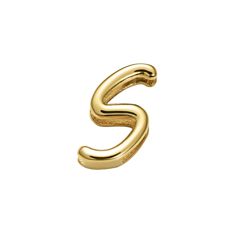 Motivo Viceroy 1359M01012S de mujer en acero dorado letra S para pulsera personalizable