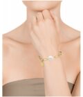 Pulsera Viceroy mujer acero dorado de eslabones largos y perla