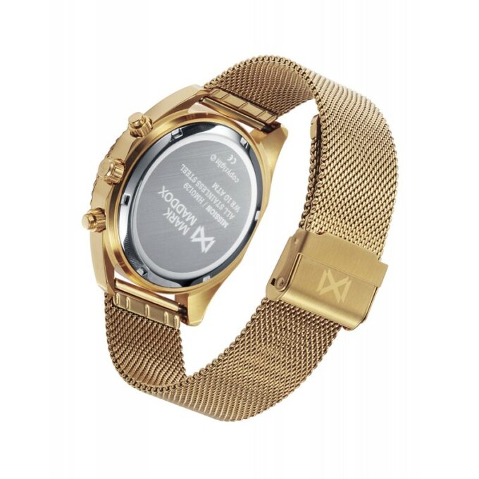 Reloj Mark Maddox HM0129-57 de hombre multifunción con caja y malla en acero IP dorado y esfera negra