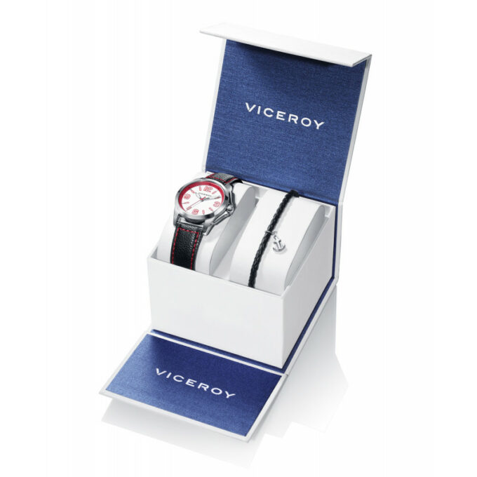 Pack Viceroy niño 42269-99 de reloj con correa piel negra y pulsera piel negra con motivo ancla