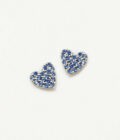 Pendientes Agatha de plata forma de corazón con circonitas de color azul