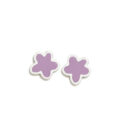Pendientes Agatha de plata forma de flor con esmalte lavanda