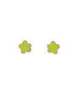 Pendientes Agatha de plata forma de flor con esmalte verde lima