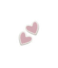 Pendientes Agatha de plata forma de corazón con esmalte rosa