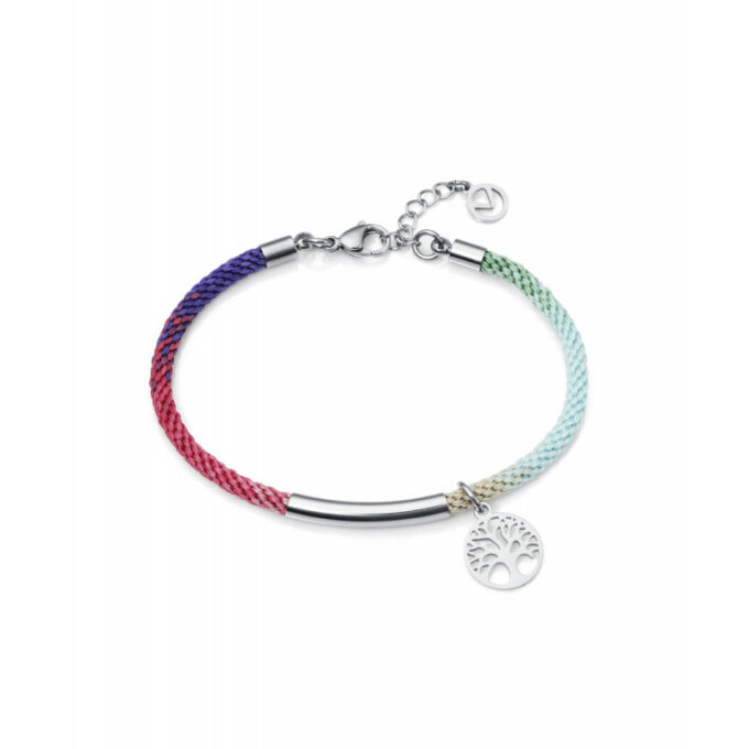 Pulsera Viceroy mujer de acero con cordón trenzado multicolor