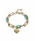 Pulsera Viceroy mujer acero dorado con eslabones resina y motivo corazón