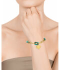 Pulsera Viceroy mujer acero dorado con eslabones resina y motivo corazón