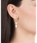 Aros Viceroy mujer en acero dorado con cadena y perlas