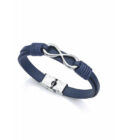 Pulsera de hombre Viceroy de acero con motivo infinito y piel azul