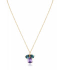 Collar Viceroy mujer de plata chapada oro con colgante de circonitas verdes y moradas