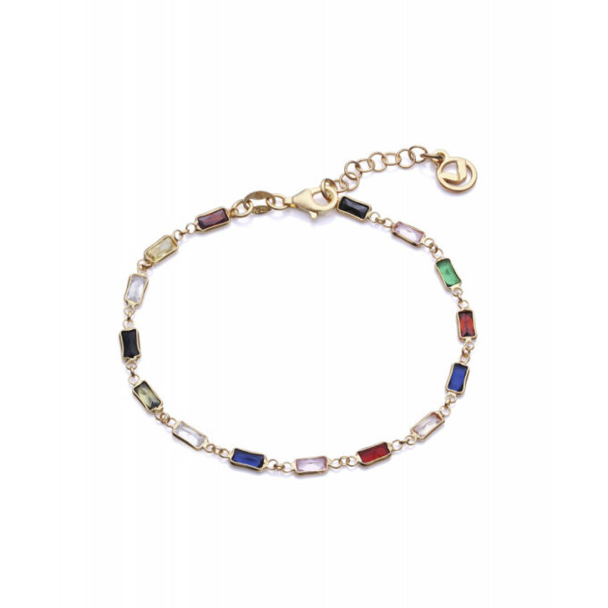 Pulsera Viceroy mujer de plata chapada oro con circonitas de colores