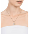Collar Viceroy mujer de plata chapada con colgante circular de nácar con motivos luna y estrella
