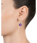 Pendientes Viceroy mujer de plata chapada oro con cristales malvas
