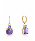 Pendientes Viceroy mujer de plata chapada oro con cristales malvas
