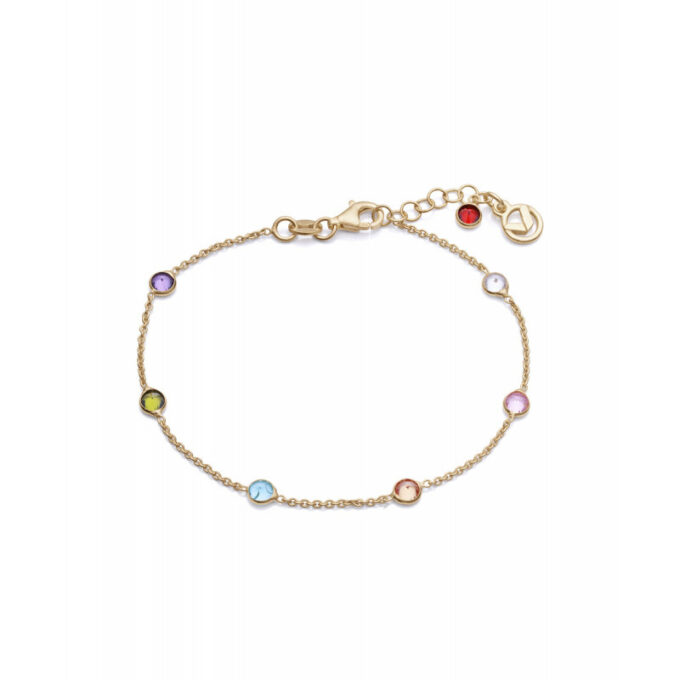 Pulsera Viceroy mujer de plata chapada oro con circonitas de colores