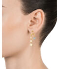 Pendientes Viceroy mujer de plata chapada con dos aros con estrellas colgando