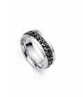 Anillo Viceroy hombre de acero giratorio con IP central negro