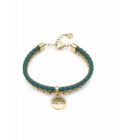 Pulsera Viceroy mujer de acero dorado con piedras rojas de cornelina y rodonita