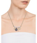 Collar Viceroy mujer acero dorado con cuatro abalorios en su centro