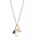 Collar Viceroy mujer acero dorado con abalorios de lapislázuli y labradorita