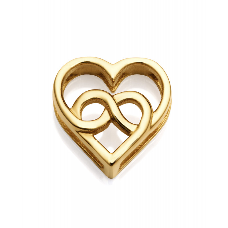 Motivo Viceroy 1414M01012 de mujer en acero dorado dos corazones entrelazados para pulsera personalizable