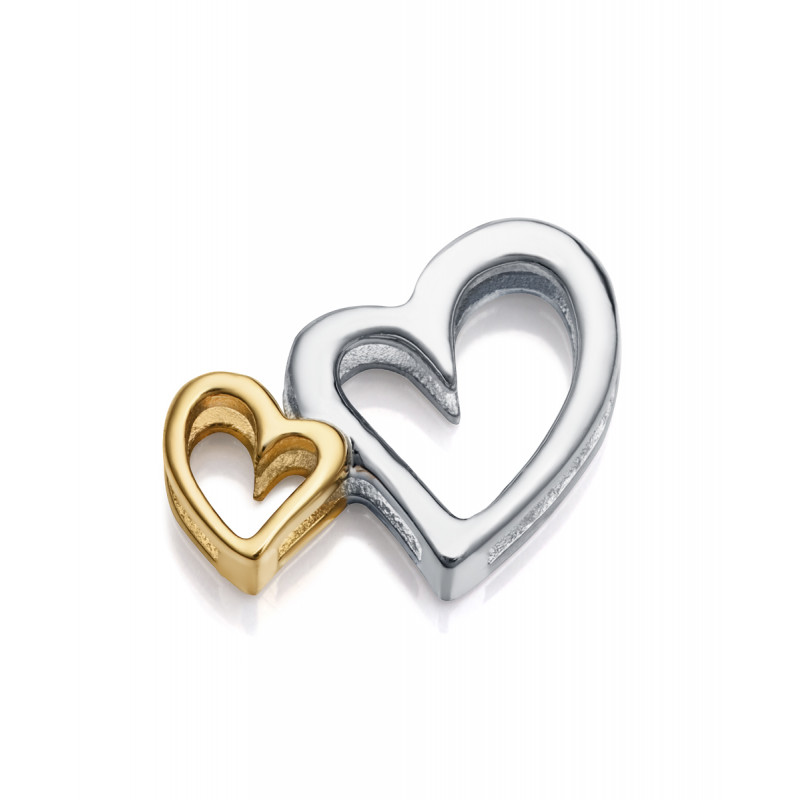 Motivo Viceroy 1415M01019 de mujer en acero dorado dos corazones bicolor unidos para pulsera personalizable