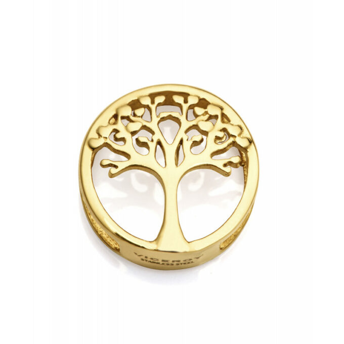 Motivo Viceroy mujer acero dorado con árbol de la vida para pulsera personalizable