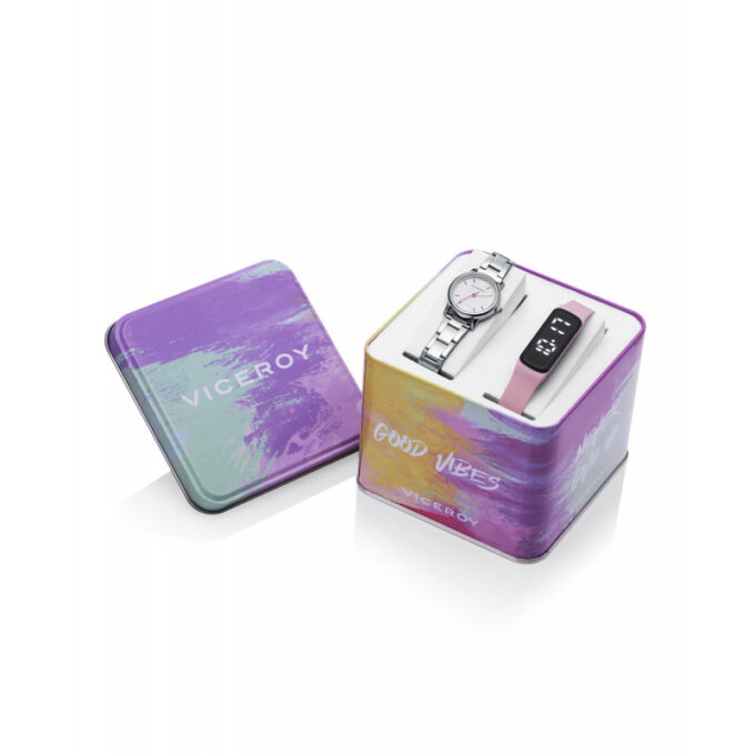 Pack Viceroy niña 41110-04 de reloj con brazalete de acero y pulsera de actividad rosa