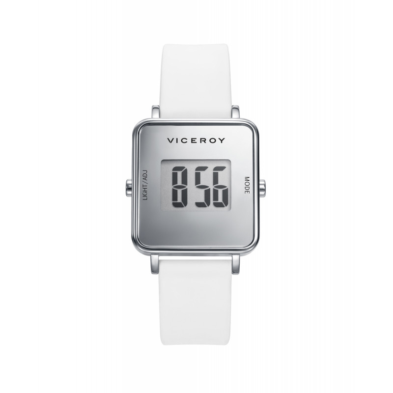 Pack Viceroy niña 401136-80 de reloj digital con correa silicona blanca y inpods blancos