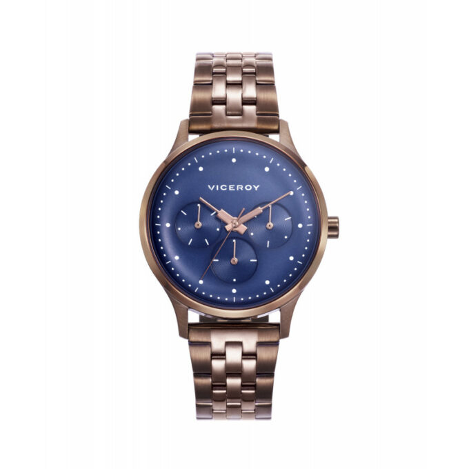 Reloj Viceroy 461126-36 de mujer en acero con IP marrón y esfera azul