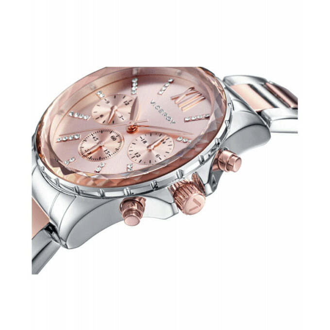 Reloj Viceroy 40930-73 de mujer en acero bicolor IP rosado y esfera rosa