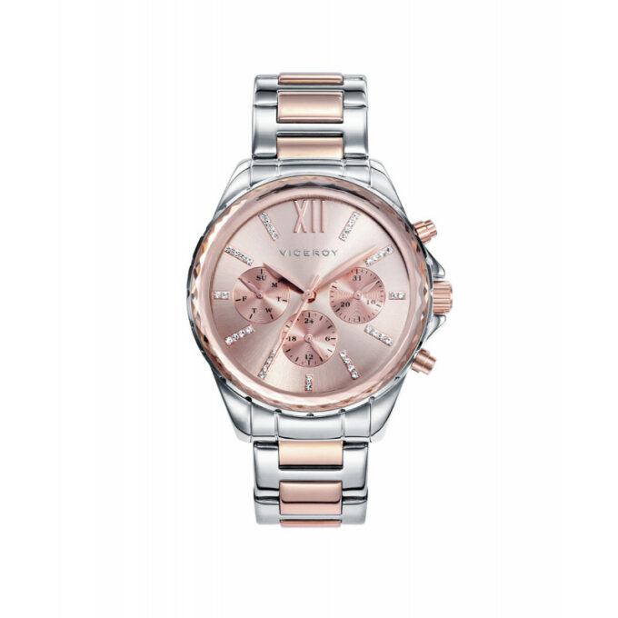 Reloj Viceroy 40930-73 de mujer en acero bicolor IP rosado y esfera rosa