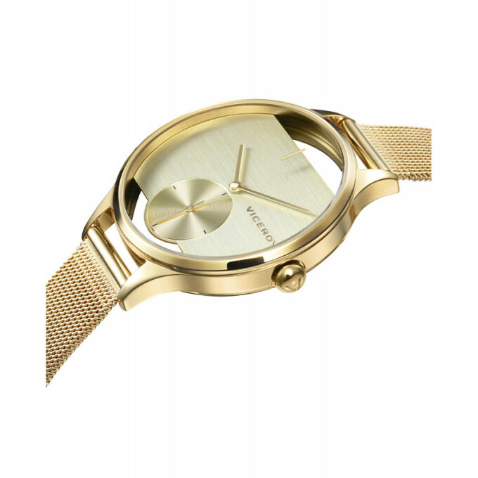 Reloj Viceroy 42370-90 de mujer en acero con malla milanesa IP dorada y esfera transparente