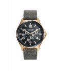 Reloj Viceroy 46749-95 multifunción hombre en acero con correa de piel gris y esfera negra