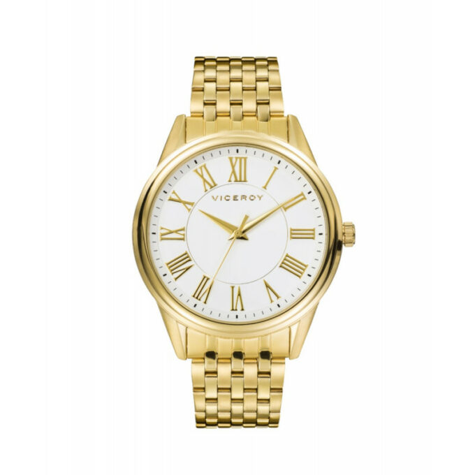 Reloj Viceroy 401151-03 de hombre en acero con IP dorado y esfera blanca.