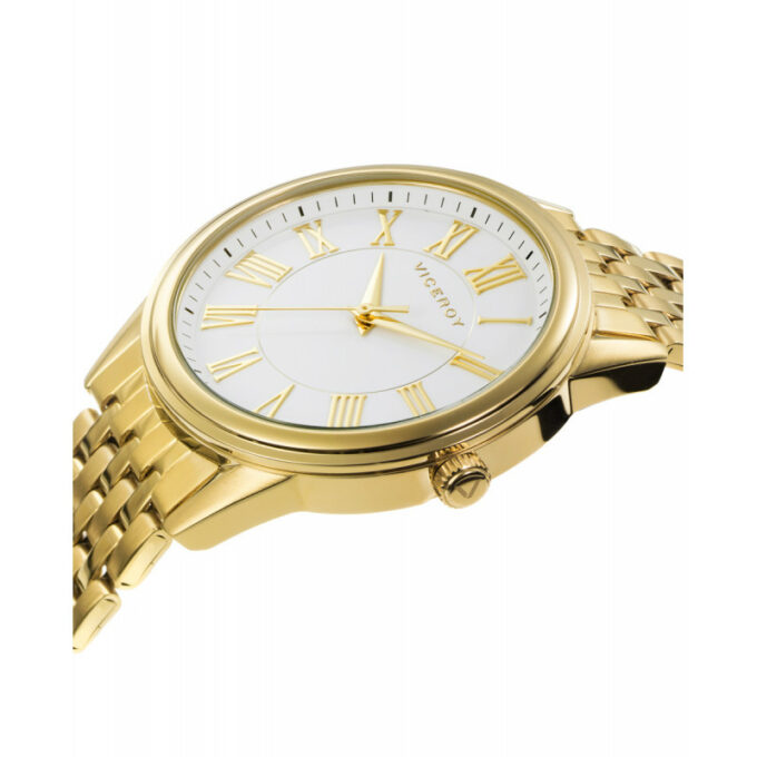 Reloj Viceroy 401151-03 de hombre en acero con IP dorado y esfera blanca.