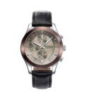 Reloj Viceroy 42295-47 de hombre cronógrafo en acero, correa piel negra y esfera marrón
