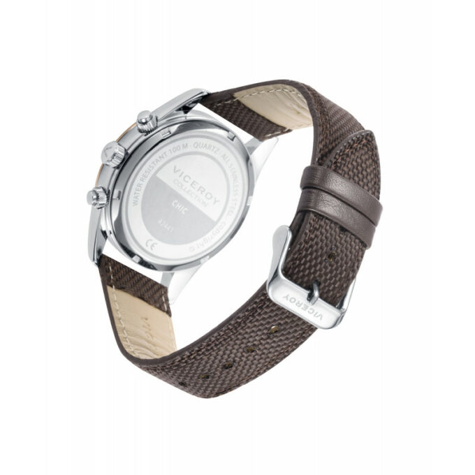 Reloj Viceroy 42441-47 de hombre multifunción en acero y correa de nylon marrón