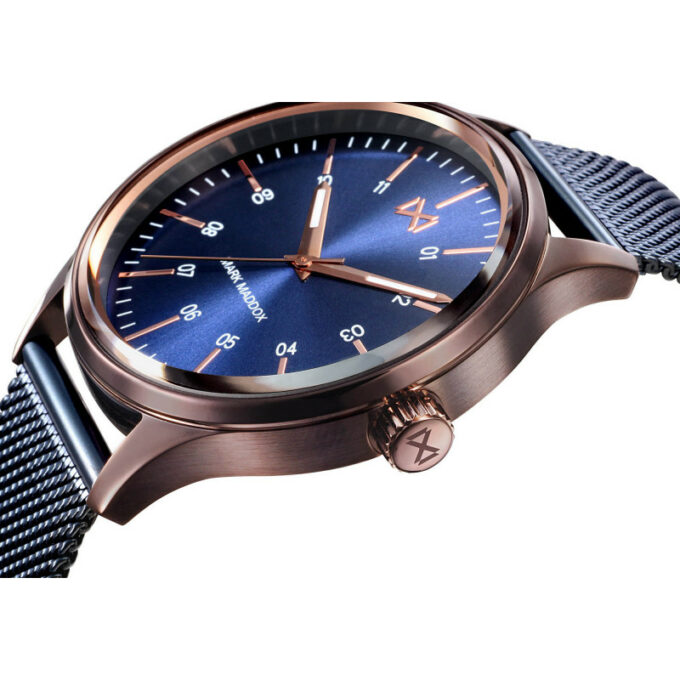 Reloj Mark Maddox HM7109-37 de hombre en acero IP azul con malla milanesa y esfera azul