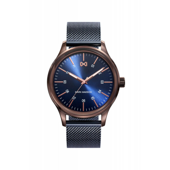 Reloj Mark Maddox HM7109-37 de hombre en acero IP azul con malla milanesa y esfera azul