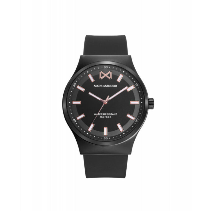 Reloj Mark Maddox HC0113-57 de hombre con caja de acero y correa de silicona negra