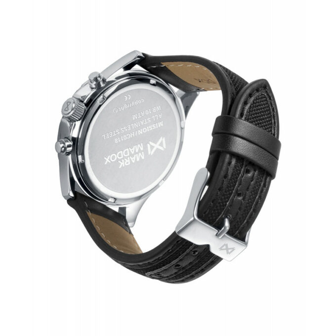 Reloj Mark Maddox HC0118-55 de hombre multifunción con caja acero y correa de piel-nylon negra