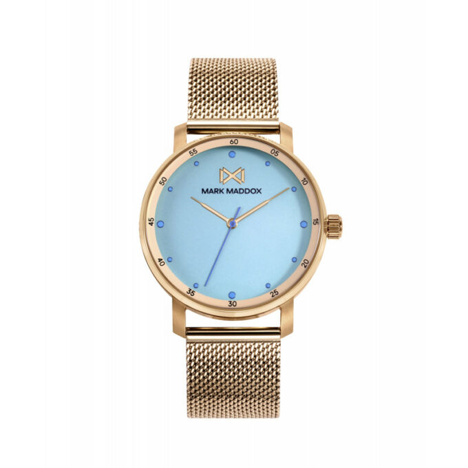 Reloj Mark Maddox MM7155-67 de mujer en acero con malla milanesa IP dorado y esfera verde