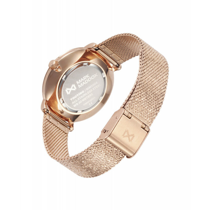 Reloj Mark Maddox MM1004-73 de mujer en acero con malla milanesa IP rosado y esfera rosada