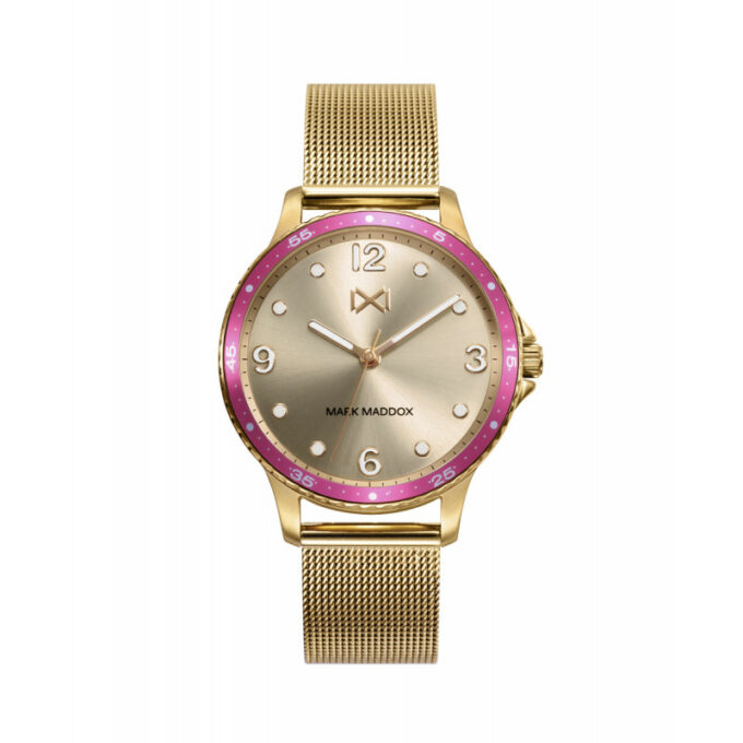 Reloj Mark Maddox MM0122-25 de mujer en acero con malla milanesa IP dorada y esfera dorada