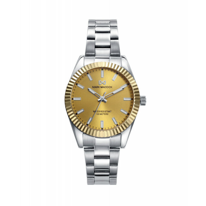 Reloj Mark Maddox MM1000-27 de mujer con caja y brazalete acero y esfera amarilla