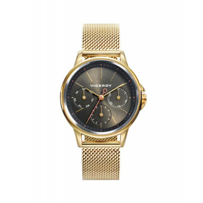 Reloj Viceroy 461102-97 de mujer multifunción con malla milanesa de acero IP dorada y esfera gris
