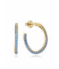 Aros Viceroy 13135E100-33 de mujer en plata chapada biselados con fila circonitas azules
