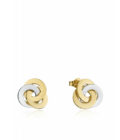 Pendientes Viceroy 75333E01012 de mujer en acero IP dorado de aros entrelazados