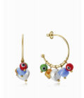 Pendientes Viceroy 1392E01019 de mujer en acero dorado con abalorios de colores y perla